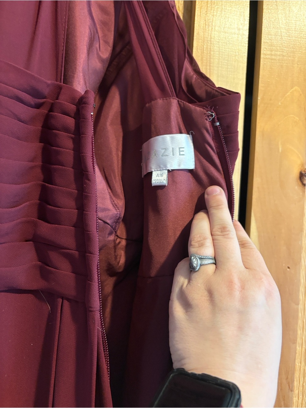 Azazie Ginger Dress A16 Color Cabernet - Picture 12 of 15